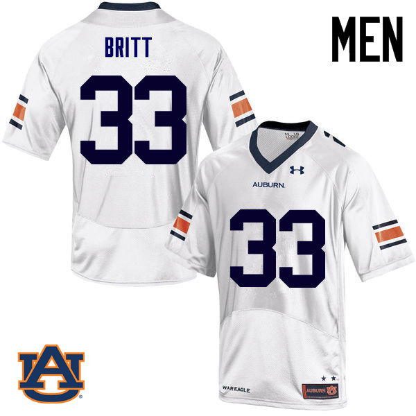 Men Auburn Tigers #33 K.J. Britt College Football Jerseys Sale-White